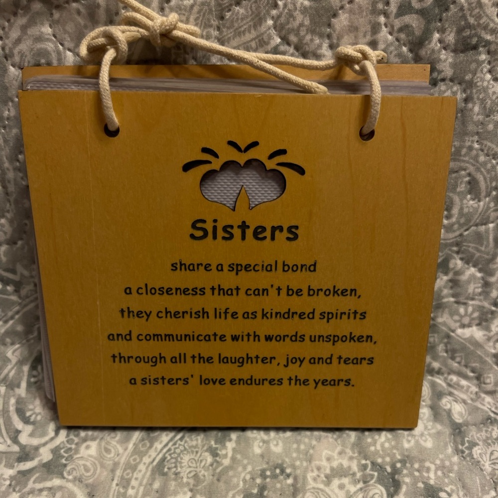 Wooden cover sister photo album